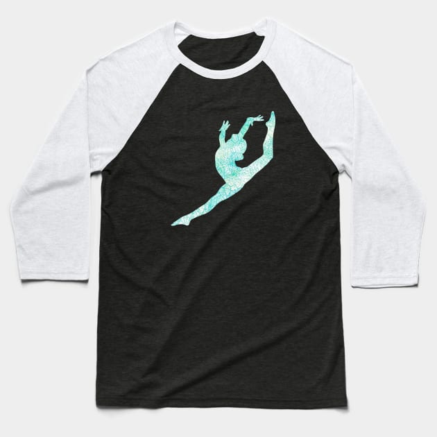 Leap Silhouette Baseball T-Shirt by sportartbubble